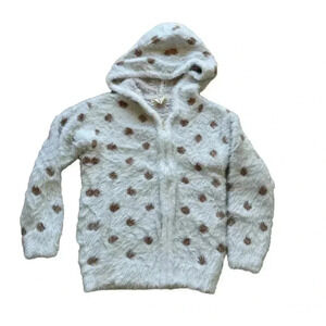 Emma & Elsa Long Sleeves Cozy Viscose Blend Gray Gold Polka Dots SZ 10/12 # 2065